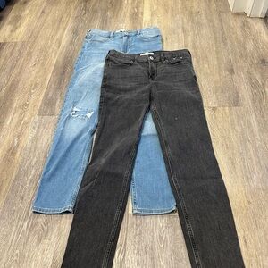 Abercrombie Kids Black and Light Blue Jeans 13/14 Short